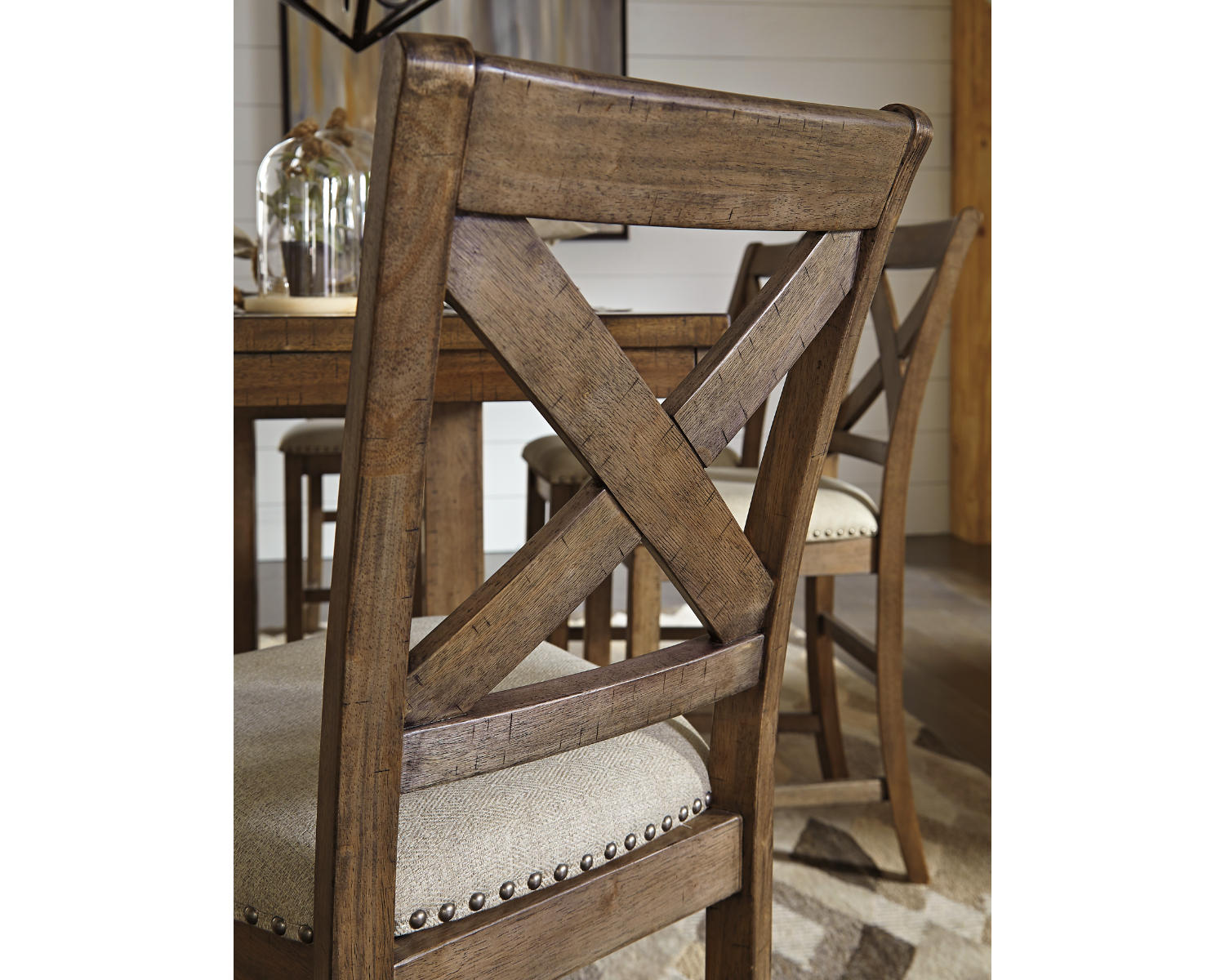 Moriville Counter Height Extension Table and 8 Barstools