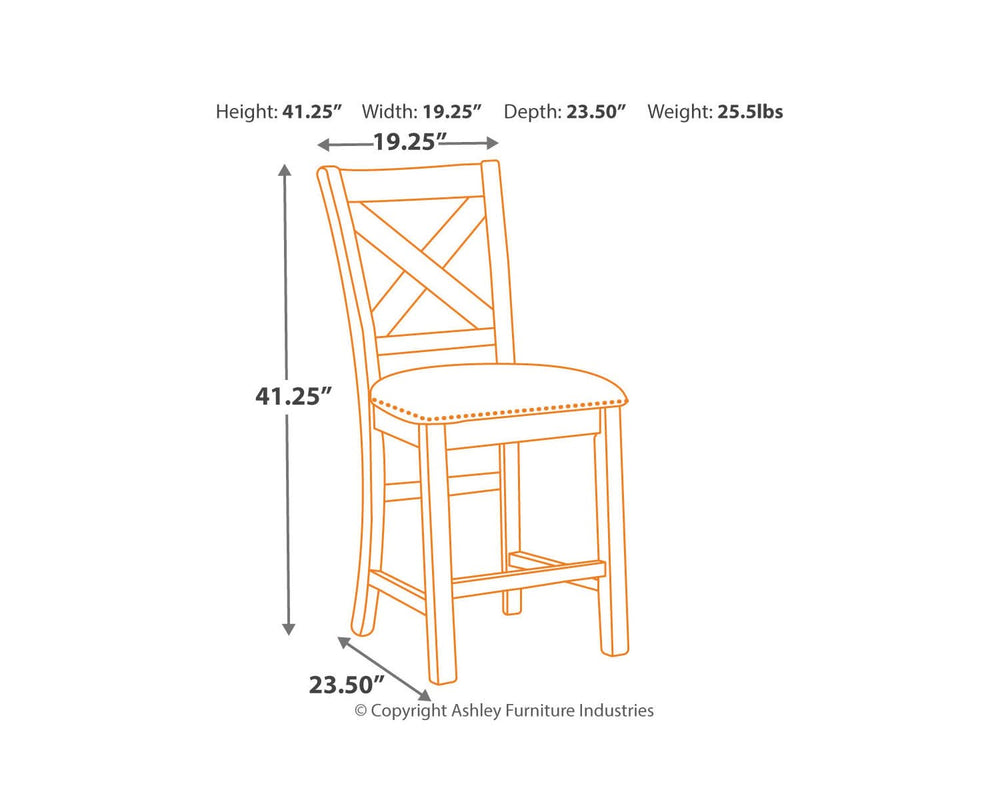 Moriville Counter Height Dining Table and 6 Barstools
