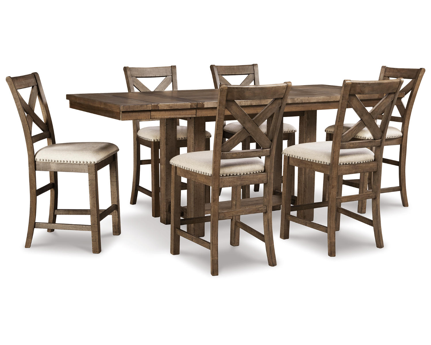 Moriville Counter Height Dining Table and 6 Barstools