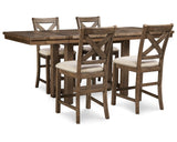 Mesa de comedor de altura de mostrador Moriville y 4 taburetes