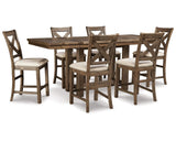 Moriville Counter Height Dining Table and 6 Barstools