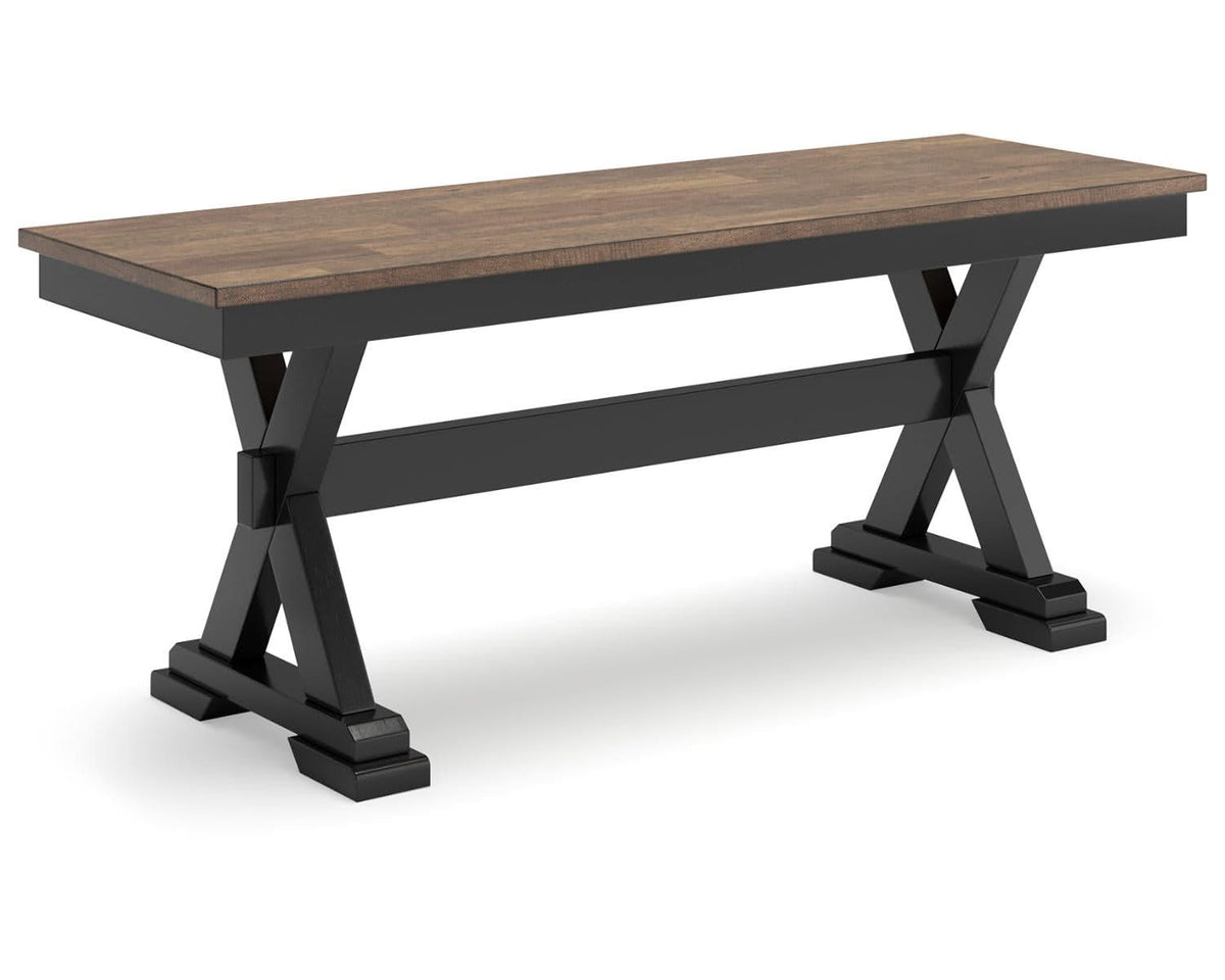 Mesa de comedor Wildenauer, 2 sillas y 2 bancos