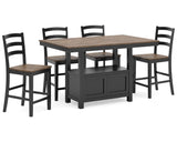 Wildenauer Counter Height Dining Table and 4 Barstools