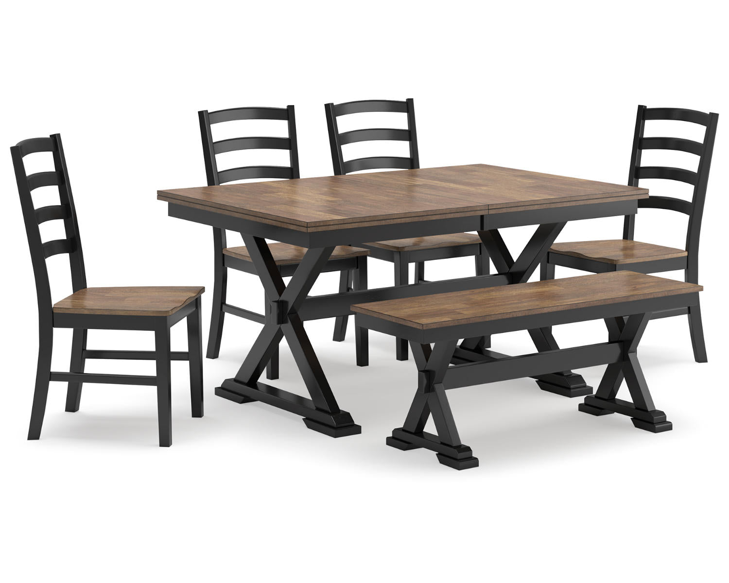 Wildenauer Dining Table, 4 Chairs and Bench
