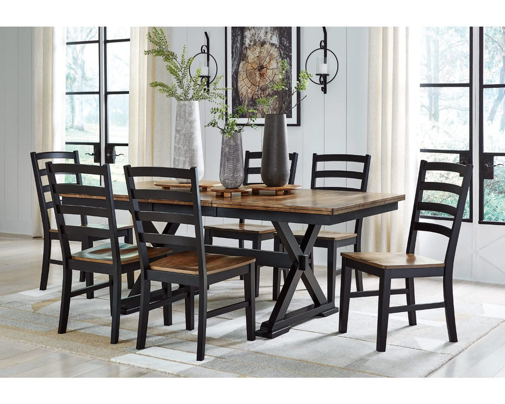 Mesa de comedor extensible Wildenauer y 6 sillas