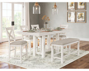 Robbinsdale Counter Height Dining Table, 4 Barstools and Bench