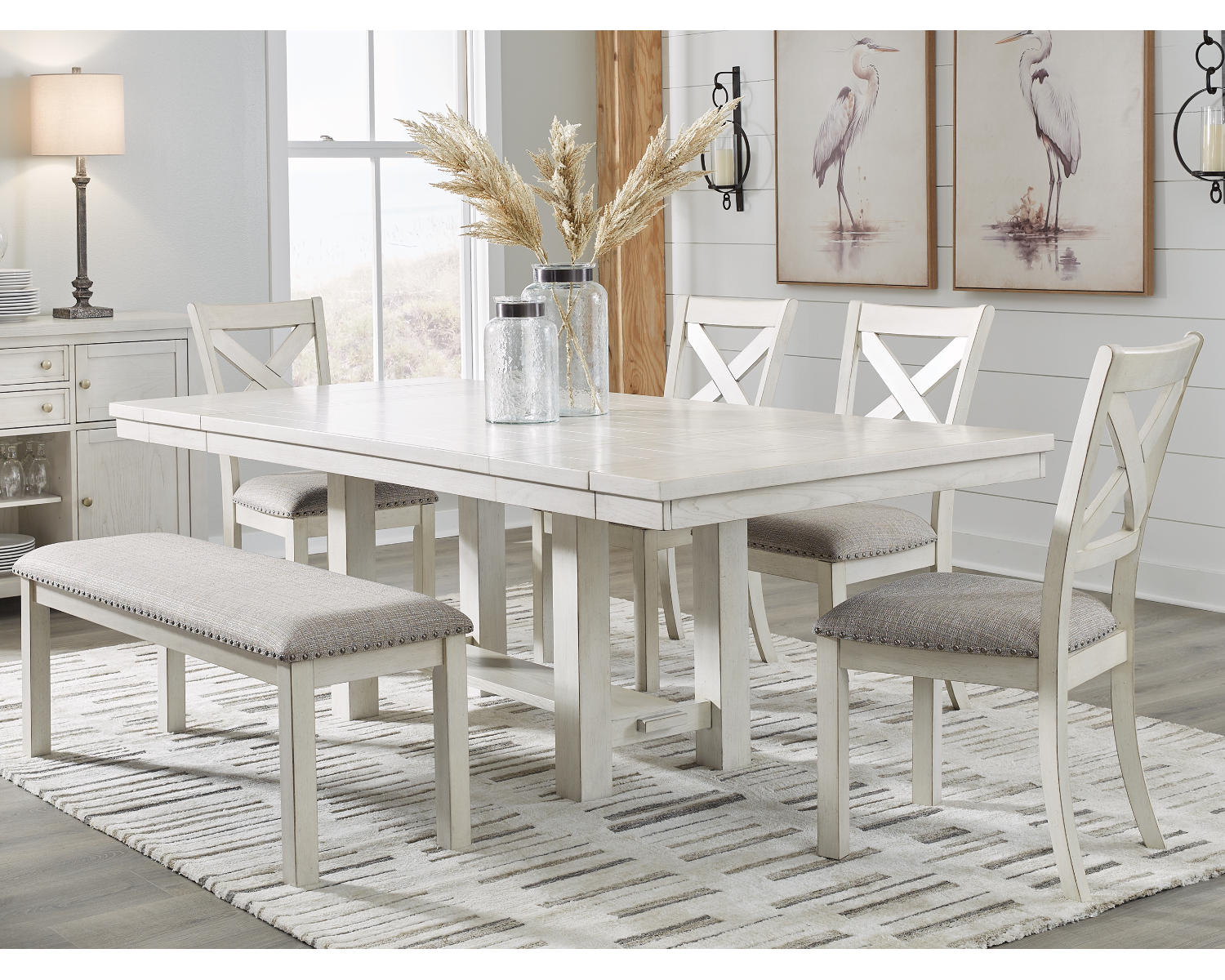 Robbinsdale Dining Table, 4 Chairs and Bench