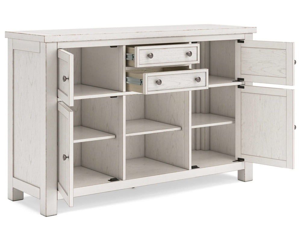 Robbinsdale Counter Height Dining Table, 2 Barstools, Bench and Server