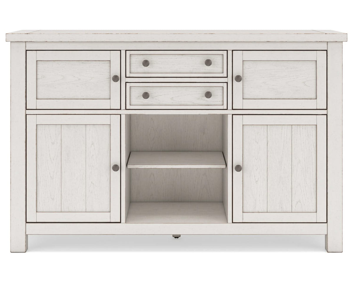 Robbinsdale Counter Height Dining Table, 2 Barstools, Bench and Server