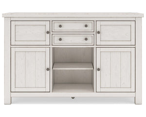 Robbinsdale Counter Height Dining Table, 2 Barstools, Bench and Server