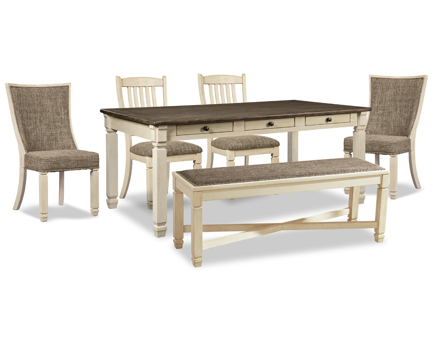 Bolanburg Dining Table, 4 Chairs and Bench