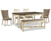 Bolanburg Dining Table, 4 Chairs and Bench