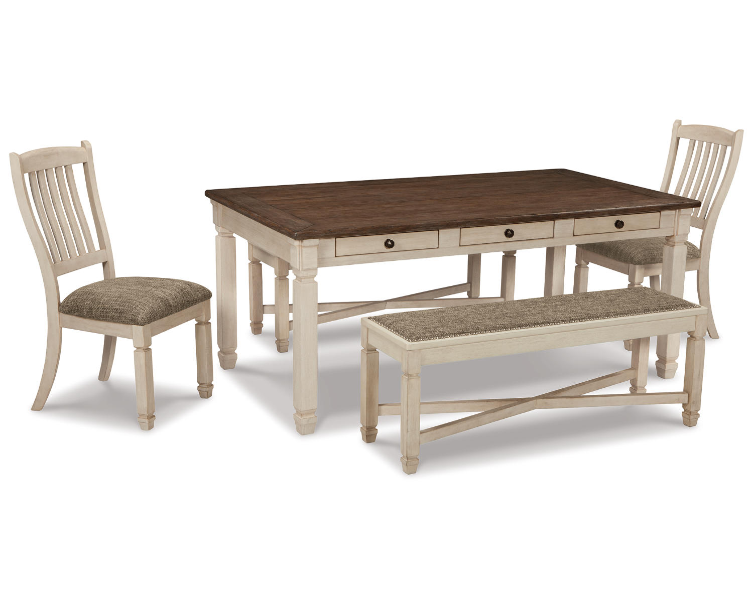 Bolanburg Dining Table with 2 Chairs and 2 Benches