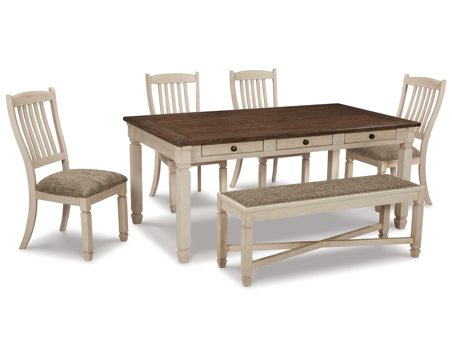 Bolanburg Dining Table with 4 Chairs and Bench