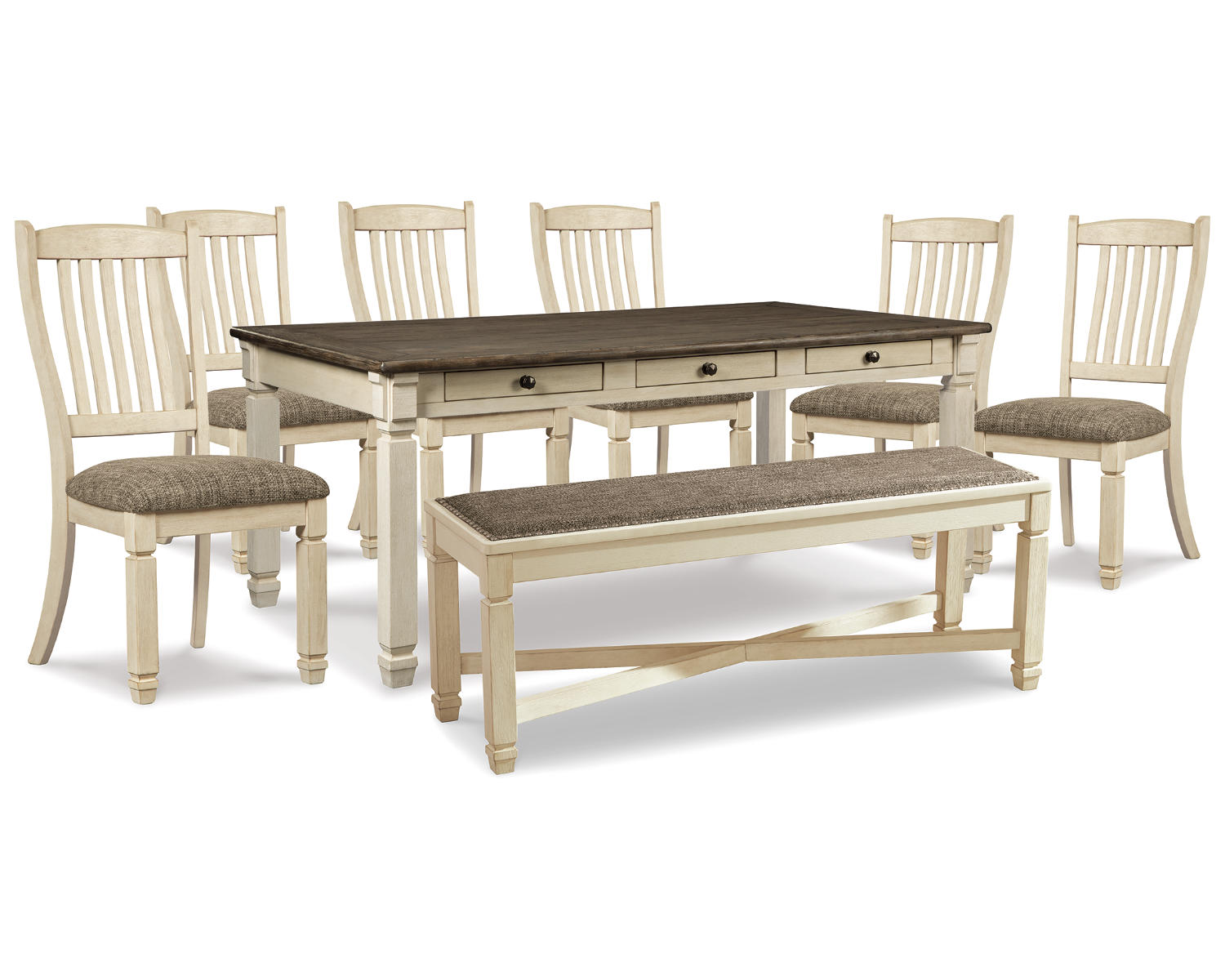 Bolanburg Dining Table, 6 Chairs, and Bench