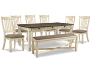 Bolanburg Dining Table, 6 Chairs, and Bench