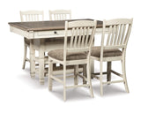 Mesa de comedor Bolanburg de altura de mostrador con 4 taburetes