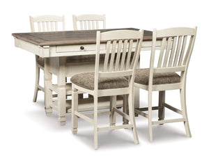 Mesa de comedor Bolanburg de altura de mostrador con 4 taburetes