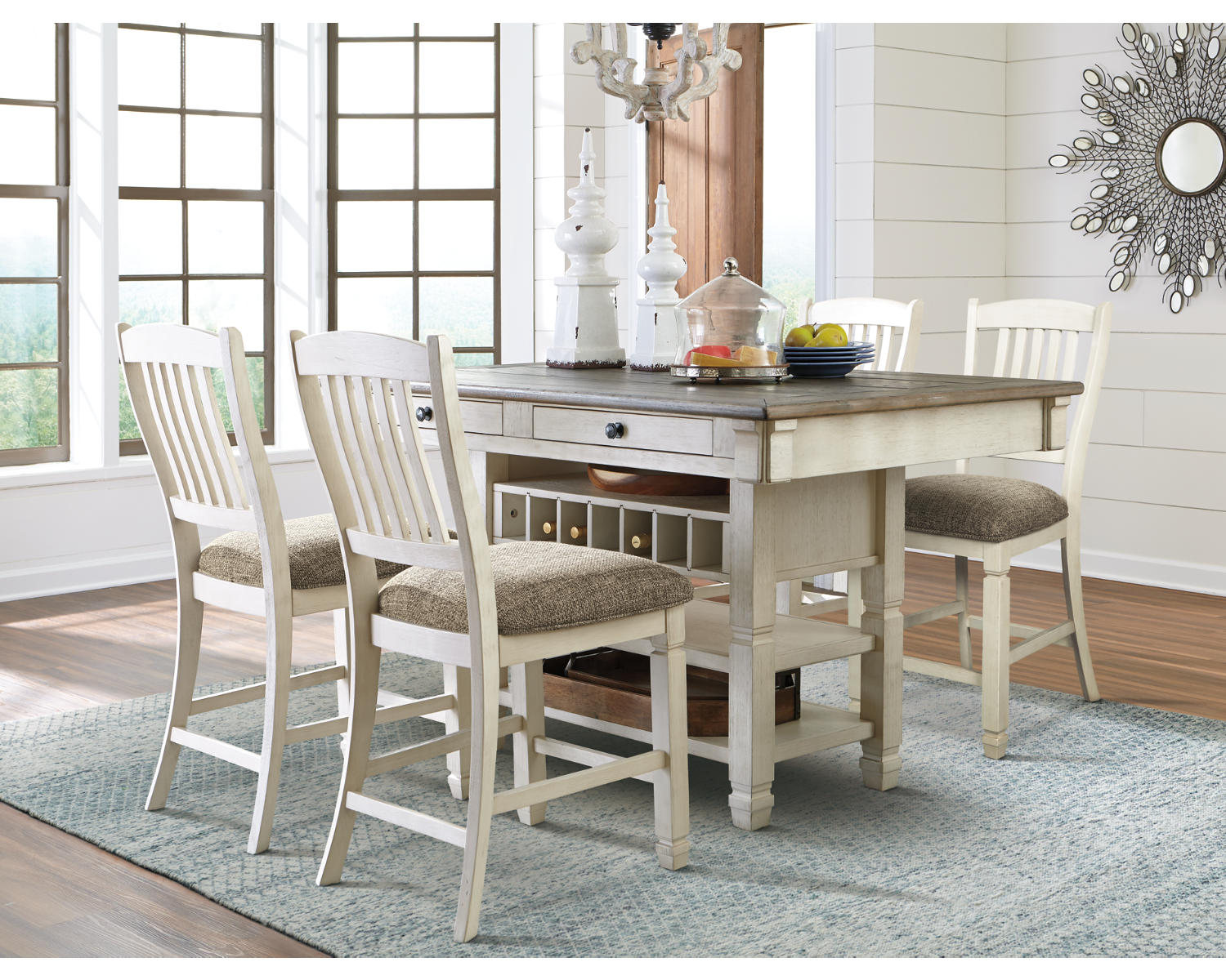 Bolanburg Counter Height Dining Table with 4 Barstools