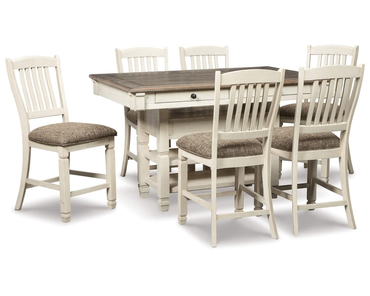 Mesa de comedor Bolanburg de altura de mostrador con 6 taburetes