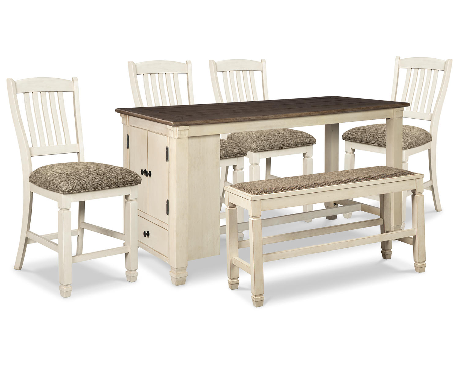Bolanburg Counter Height Dining Table and 4 Barstools and Bench