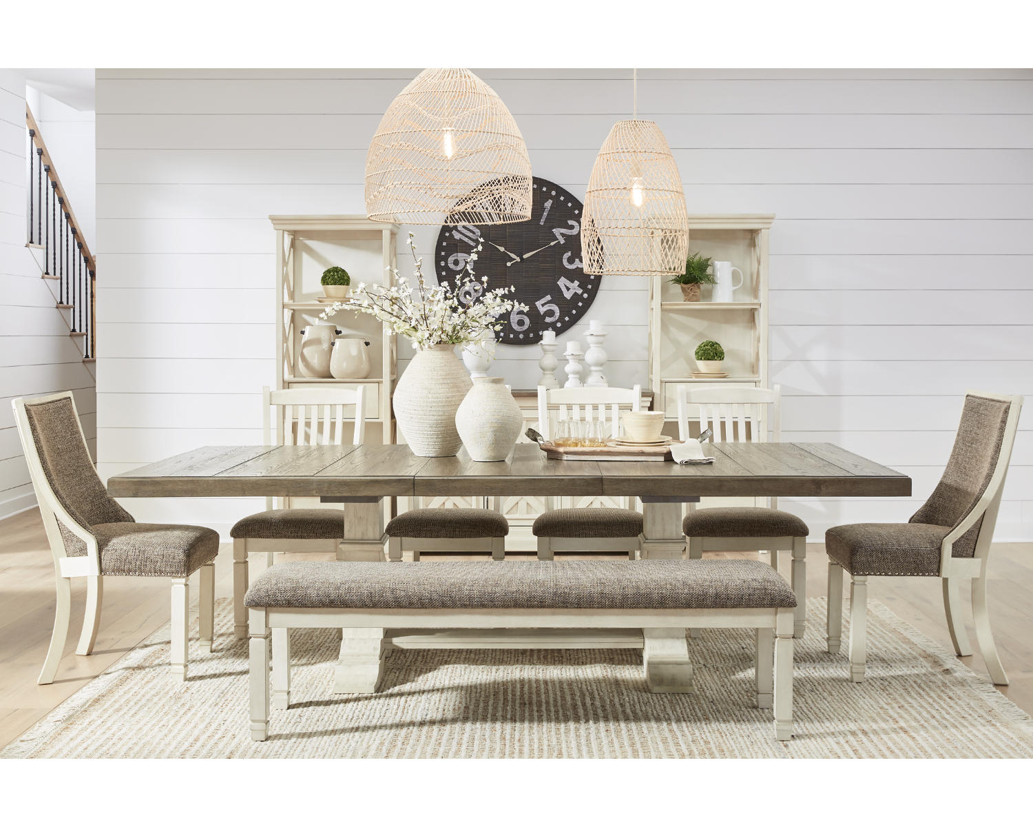 Bolanburg Dining Table, 6 Chairs and Bench