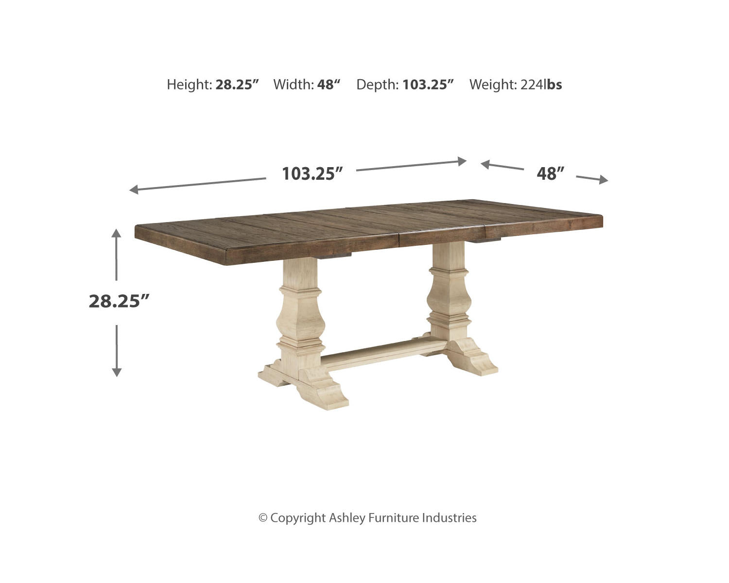 Bolanburg Dining Table, 6 Chairs and Bench