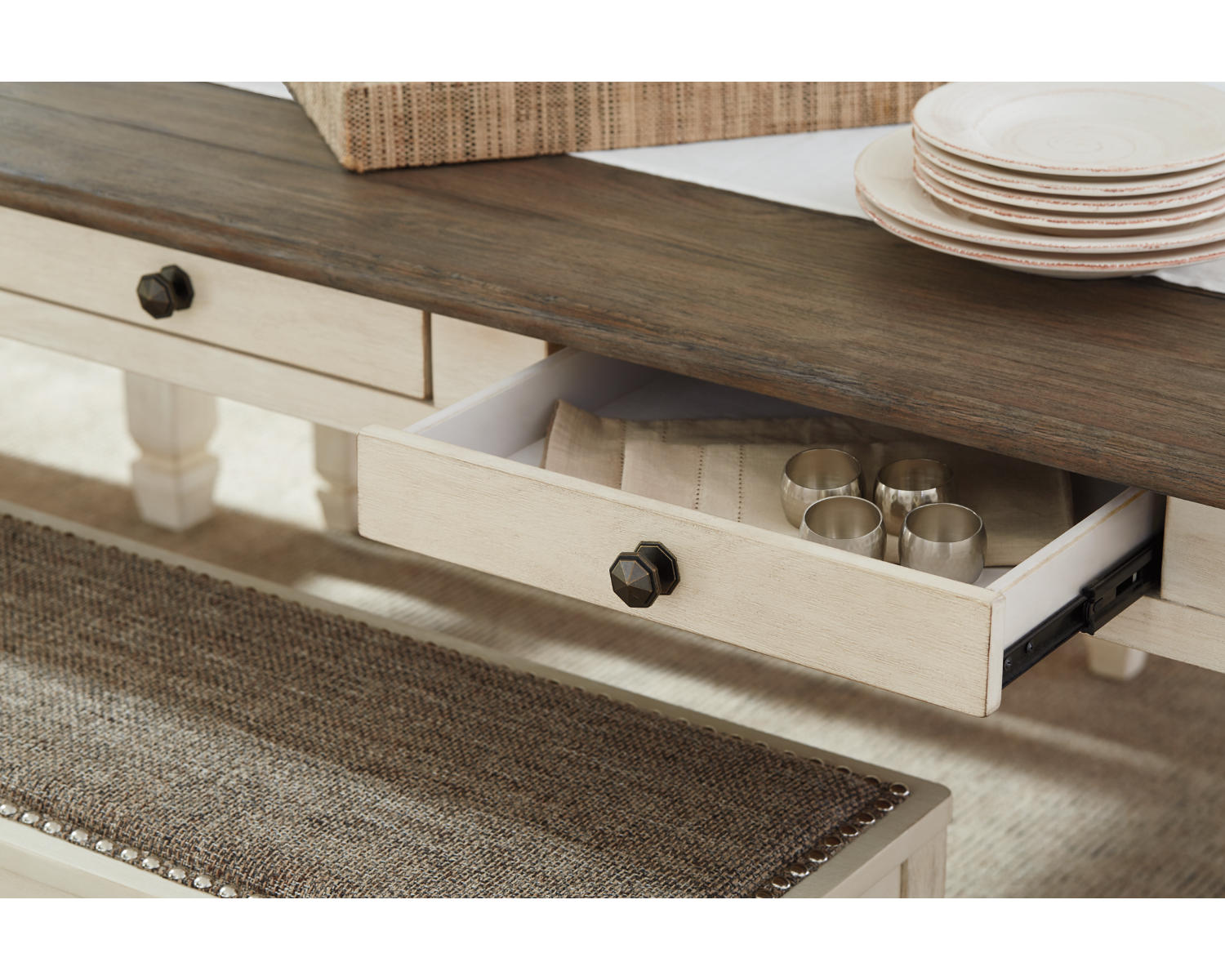 Bolanburg Dining Table with 2 Chairs and 2 Benches