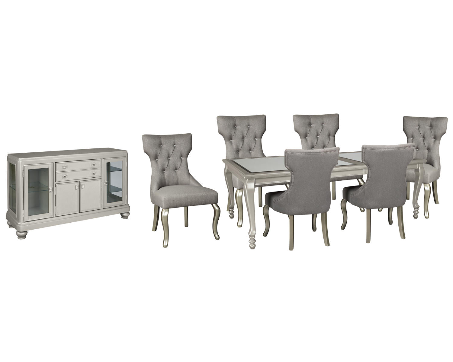 Coralayne Dining Table and 6 Chairs with Server