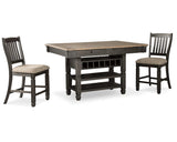 Mesa de comedor de altura de mostrador Tyler Creek y dos taburetes
