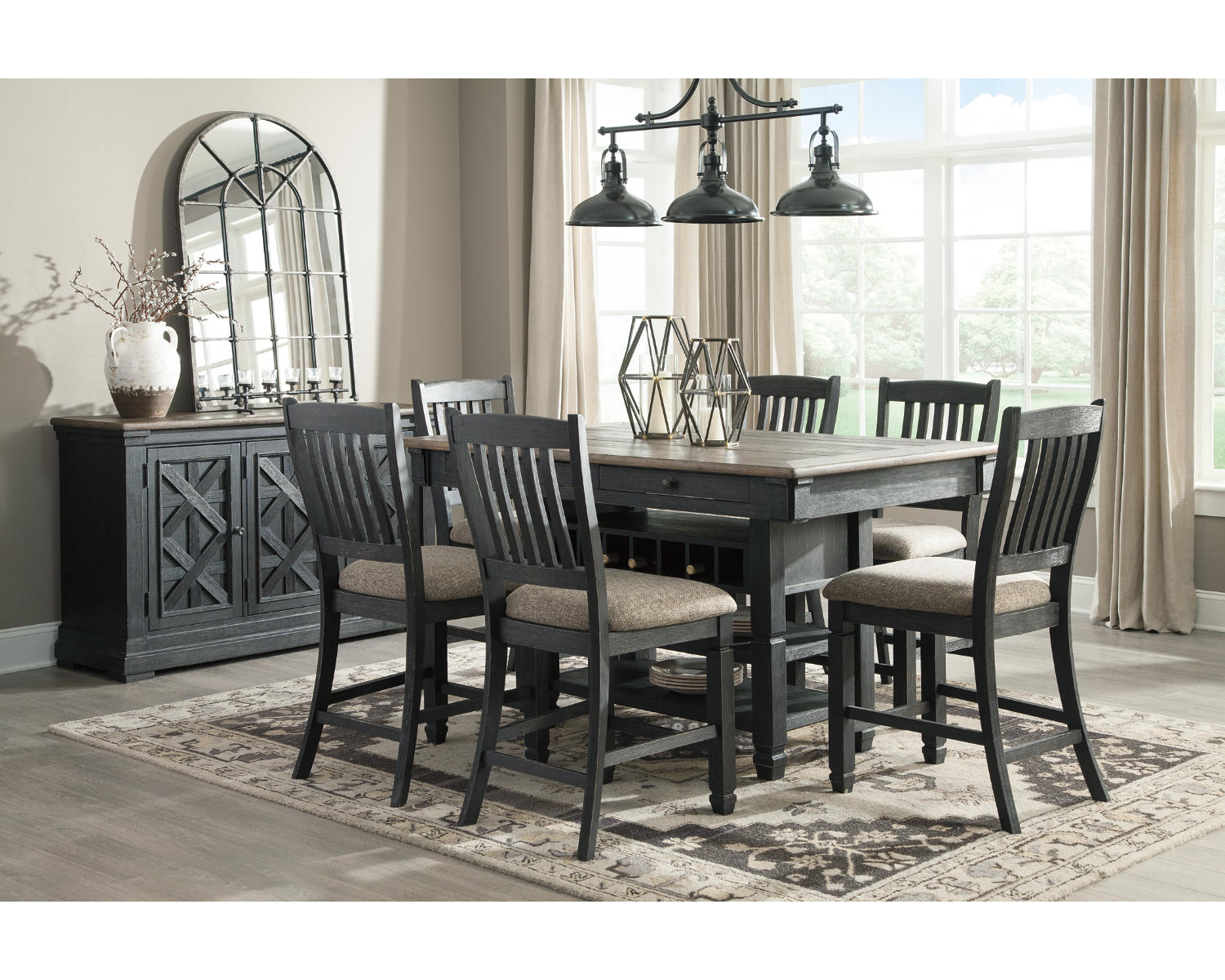 Tyler Creek Counter Height Dining Table and 6 Barstools