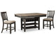 Mesa de comedor de altura de mostrador Tyler Creek y dos taburetes