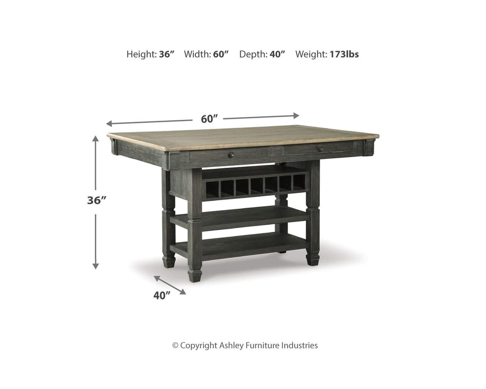 Mesa de comedor de altura de mostrador Tyler Creek con 4 taburetes