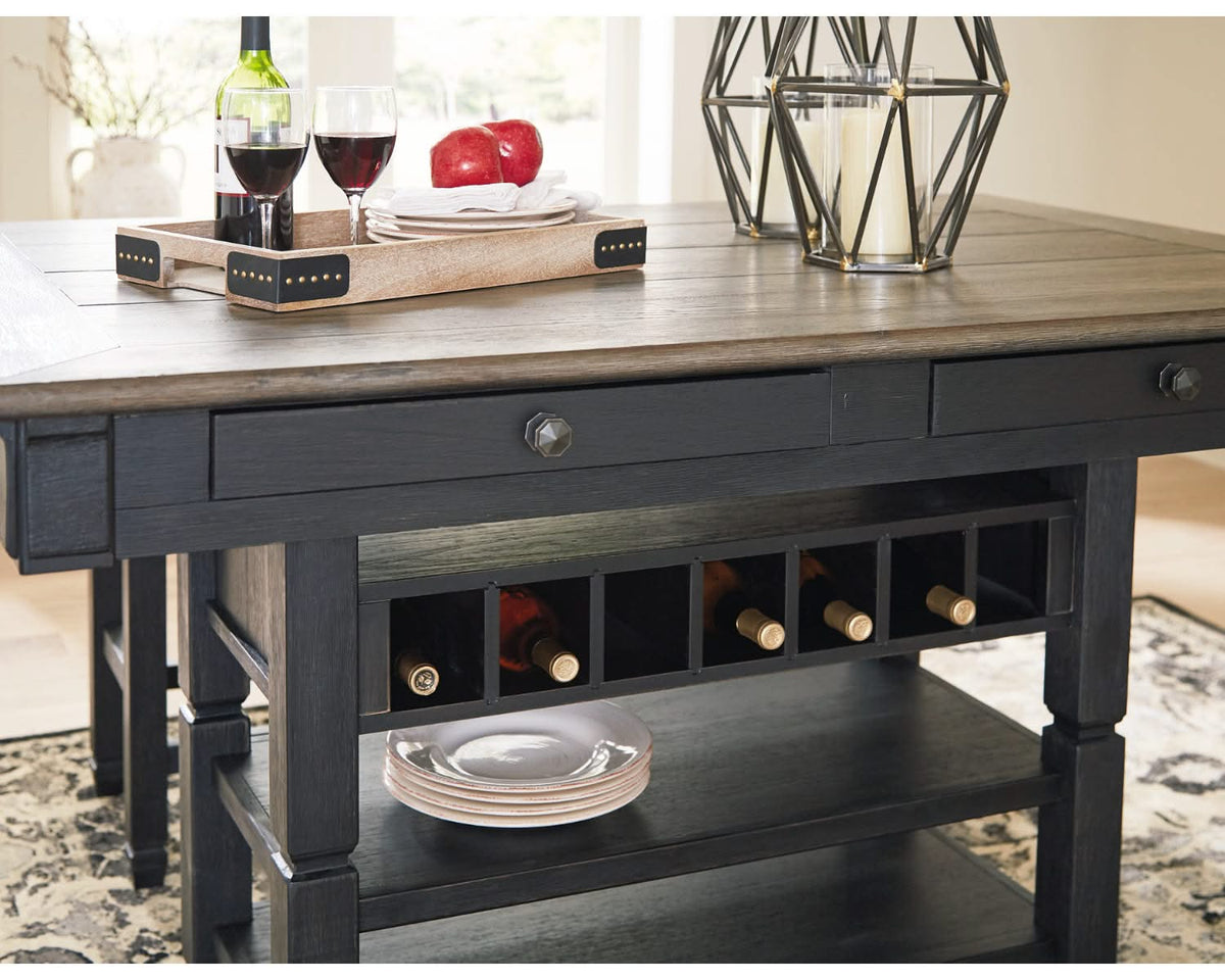 Mesa de comedor de altura de mostrador Tyler Creek y dos taburetes
