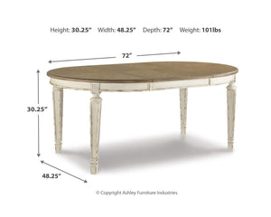 Realyn Dining Table and 4 Chairs