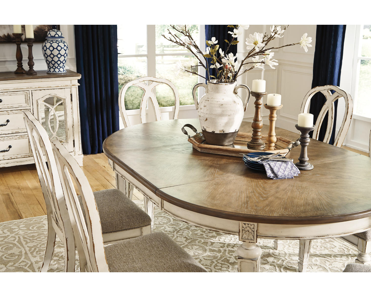 Realyn Dining Table and 8 Chairs