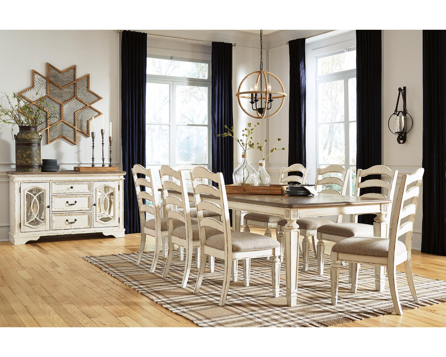 Realyn Dining Table and 8 Chairs