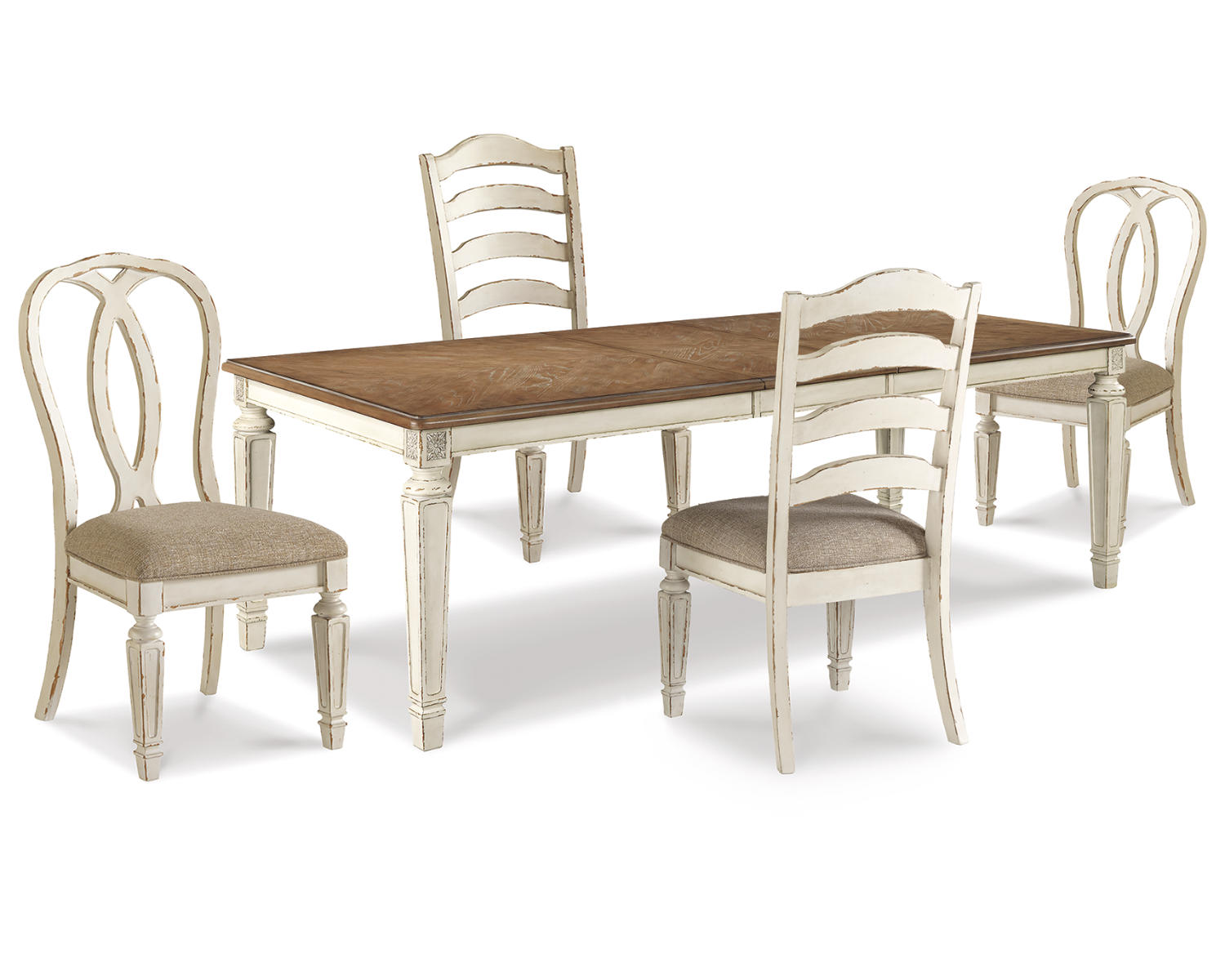 Realyn Dining Table and 4 Chairs
