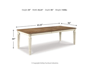 Realyn Dining Extension Table and 8 Chairs