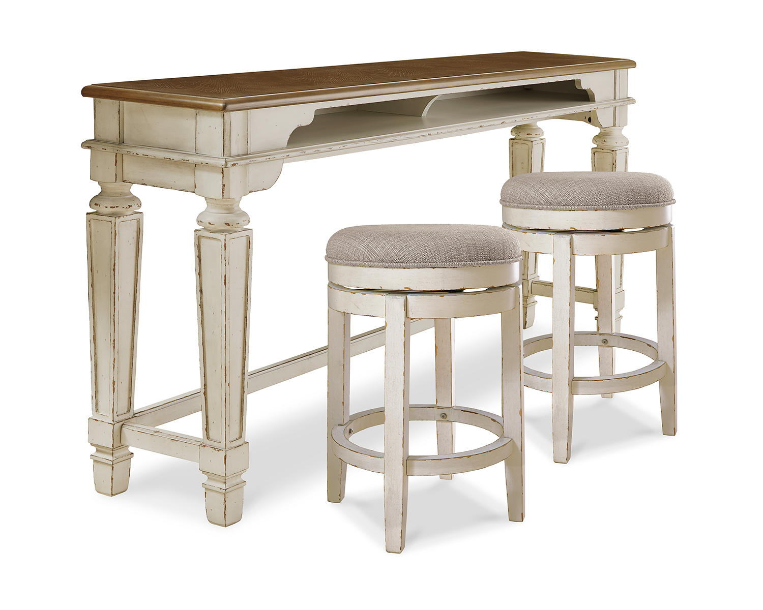 Realyn Counter Height Dining Table and 2 Barstools