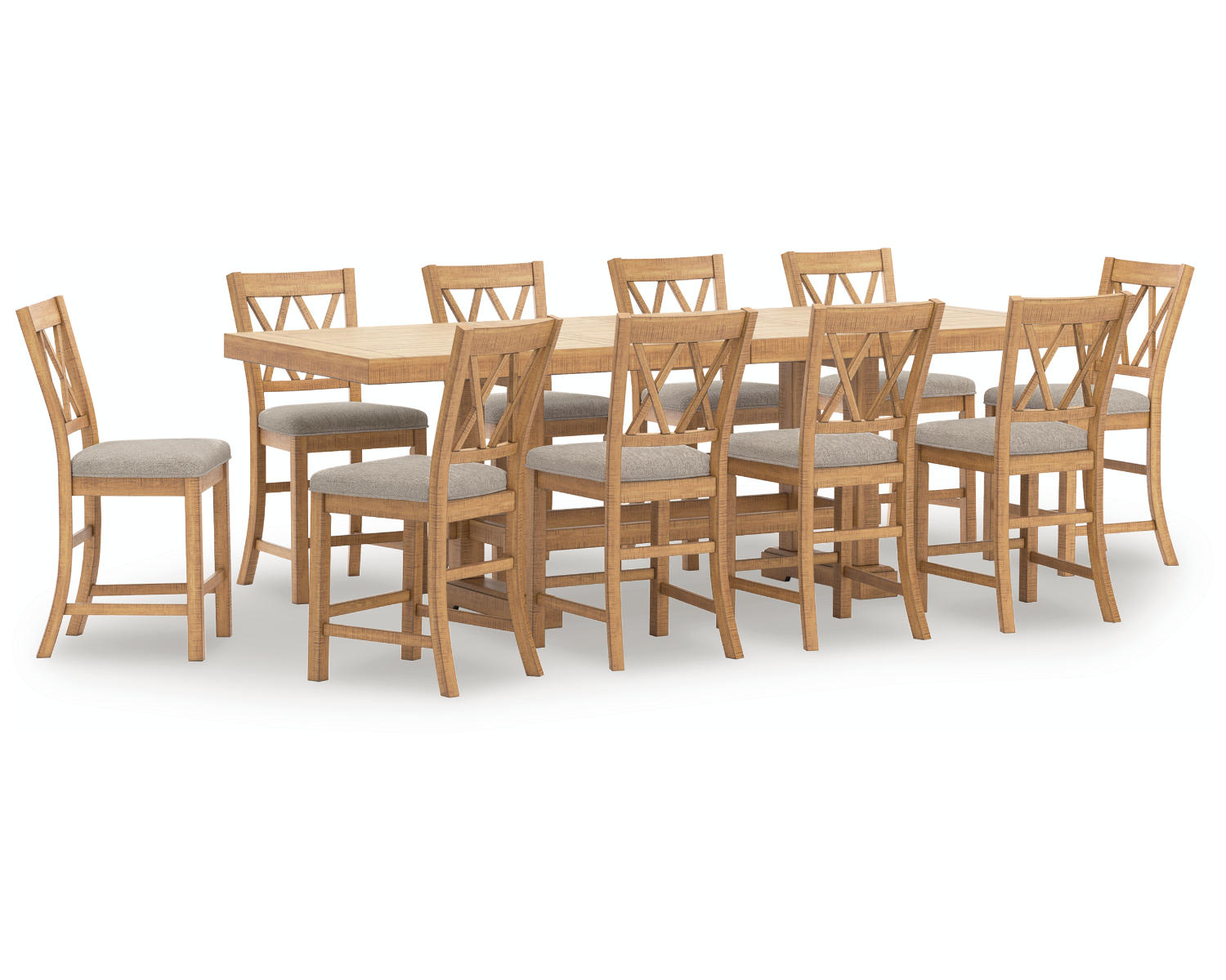 Havonplane Counter Height Dining Table and 10 Barstools
