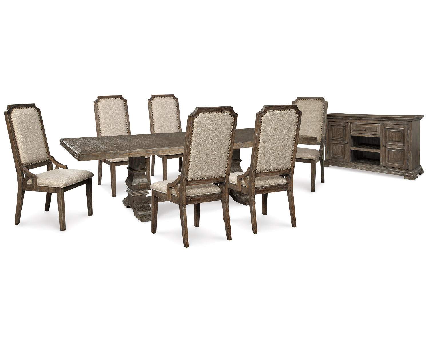 Wyndahl Dining Table with 6 Chairs and Server