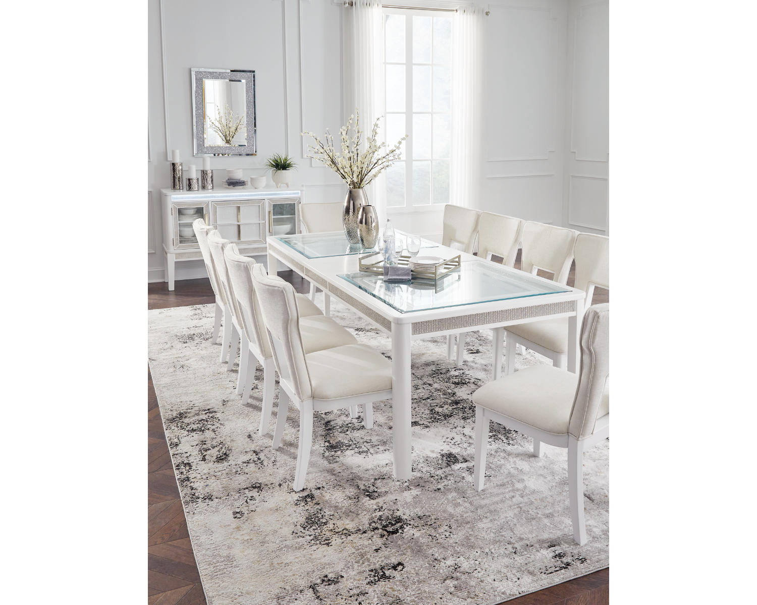 Chalanna Dining Table and 10 Chairs