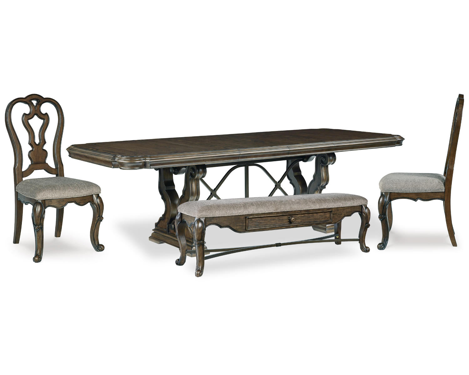 Maylee Dining Table, 2 Chairs and Bench