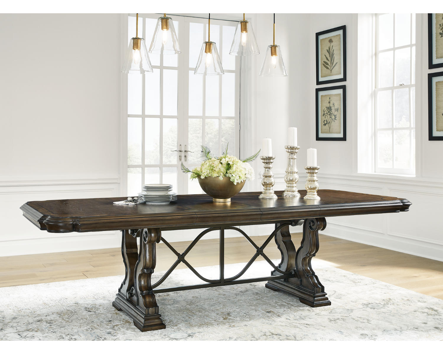 Maylee Dining Table with 6 Chairs and Buffet and Hutch