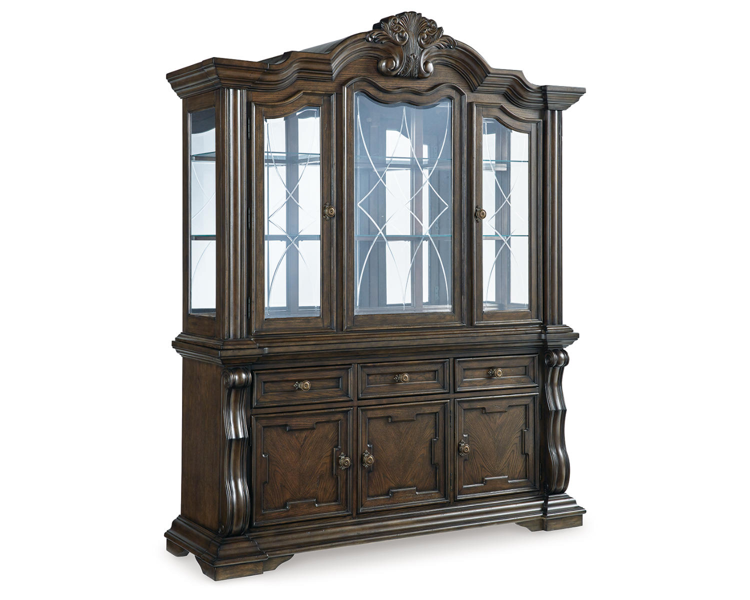 Maylee Dining Table with 6 Chairs and Buffet and Hutch