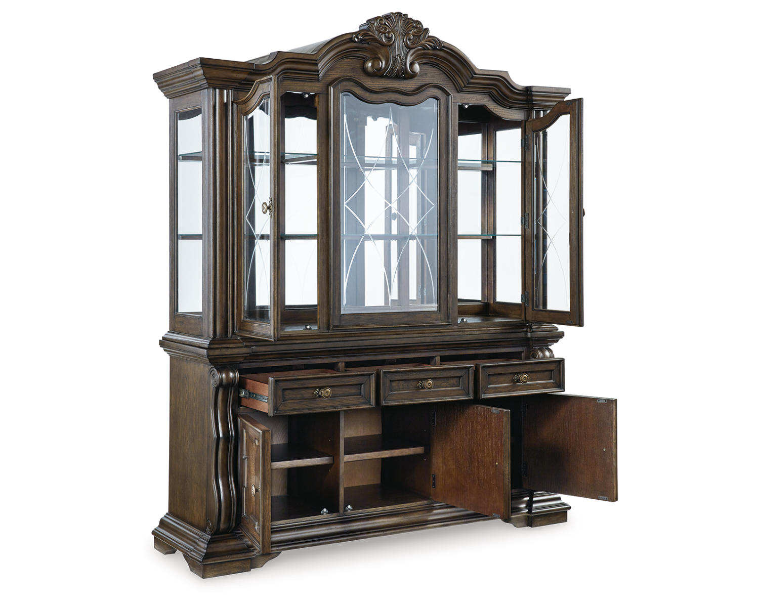 Maylee Dining Table with 6 Chairs and Buffet and Hutch
