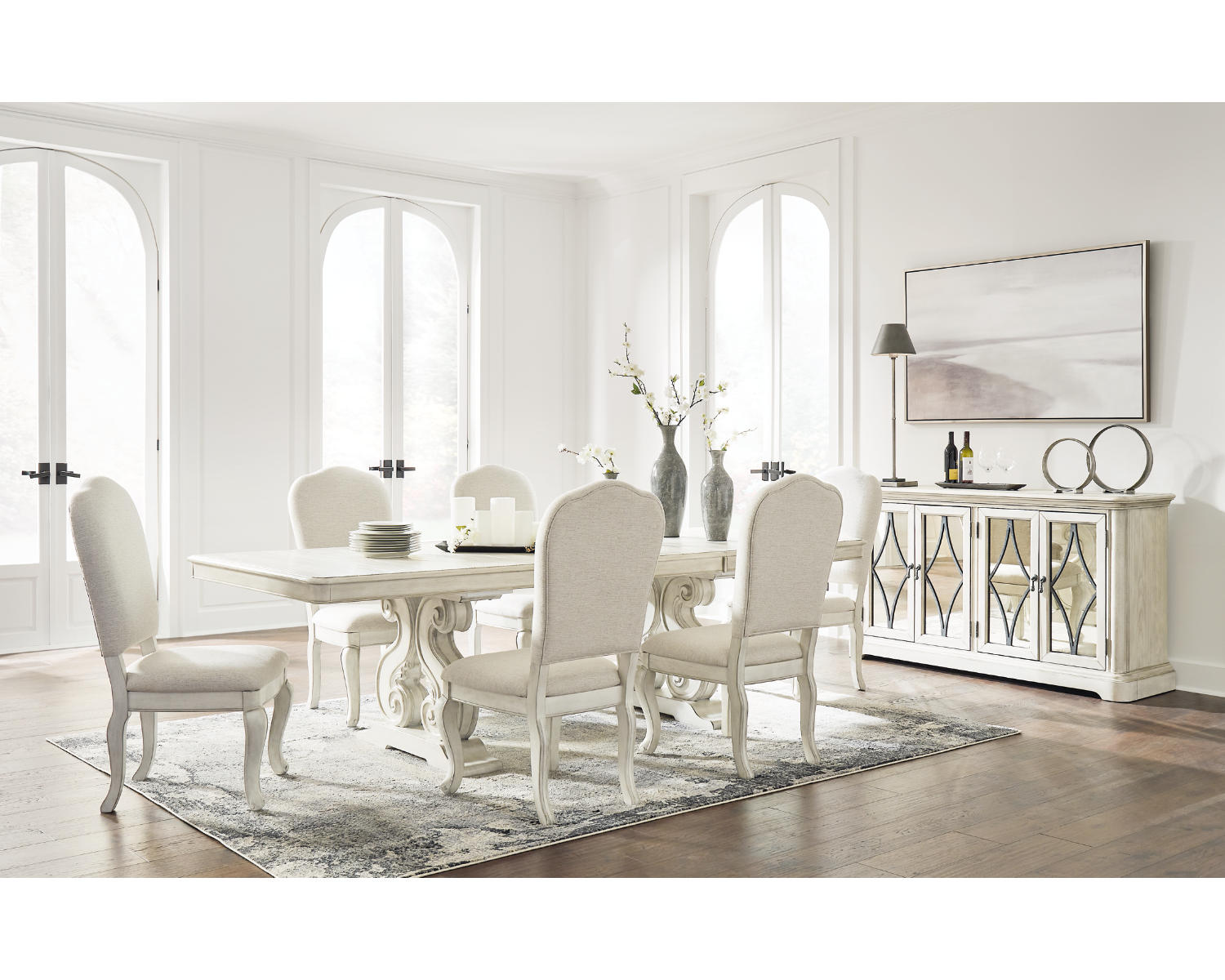 Arlendyne Dining Extension Table, 6 Chairs and Server