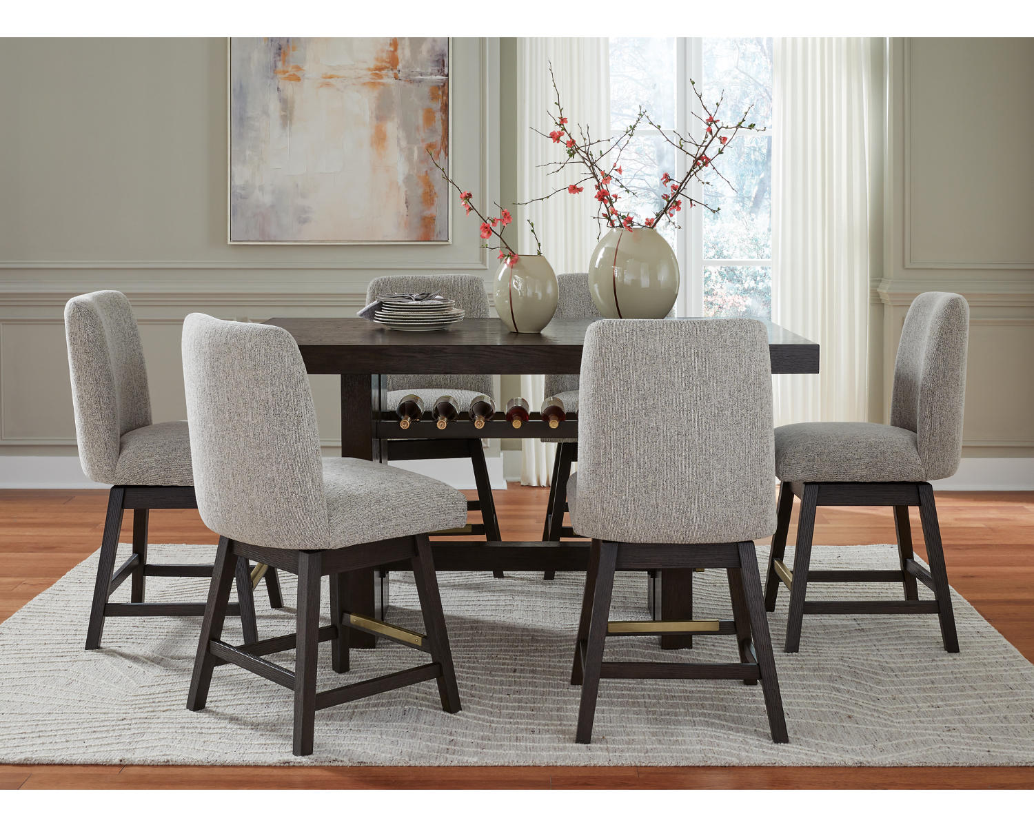 Burkhaus Counter Height Dining Table and 6 Barstools