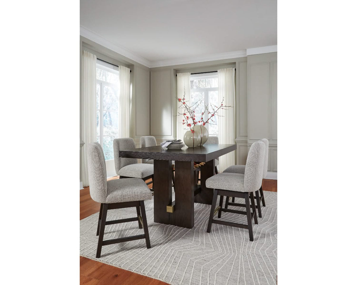 Mesa de comedor Burkhaus de altura de mostrador y 6 taburetes
